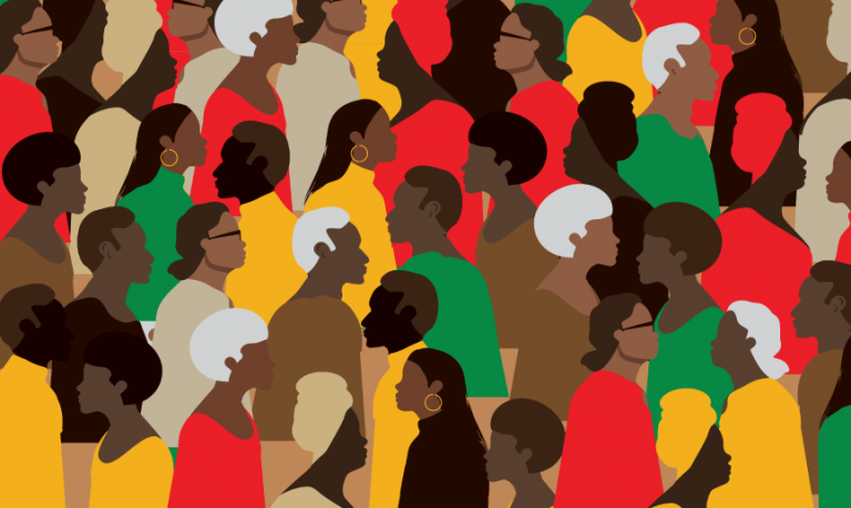 Illustration of a crowd of Black people.